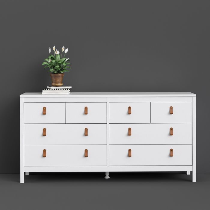 Barcelona Double Dresser 4+4 Drawers in White