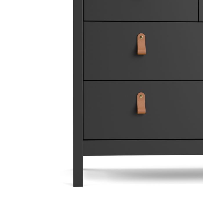 Barcelona Double Dresser 4+4 Drawers in Matt Black