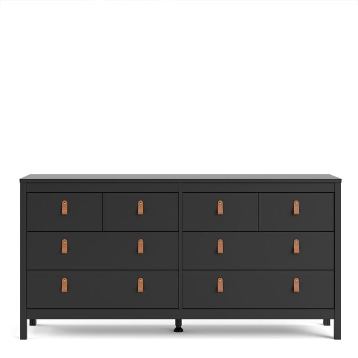 Barcelona Double Dresser 4+4 Drawers in Matt Black