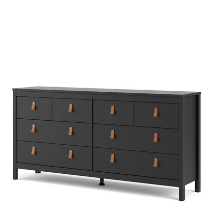 Barcelona Double Dresser 4+4 Drawers in Matt Black