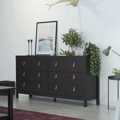 Barcelona Double Dresser 4+4 Drawers in Matt Black