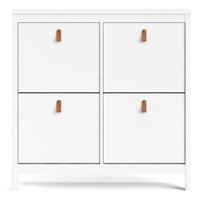 Barcelona Shoe Cabinet 4 Flip Down Doors in White