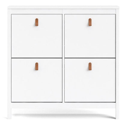 Barcelona Shoe Cabinet 4 Flip Down Doors in White