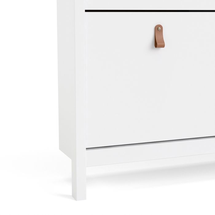 Barcelona Shoe Cabinet 4 Flip Down Doors in White