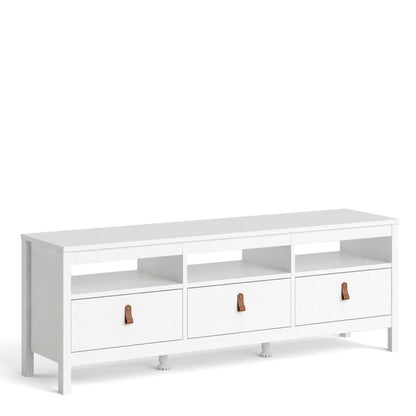 Barcelona Tv Unit 3 Drawers in White