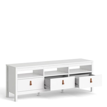 Barcelona Tv Unit 3 Drawers in White