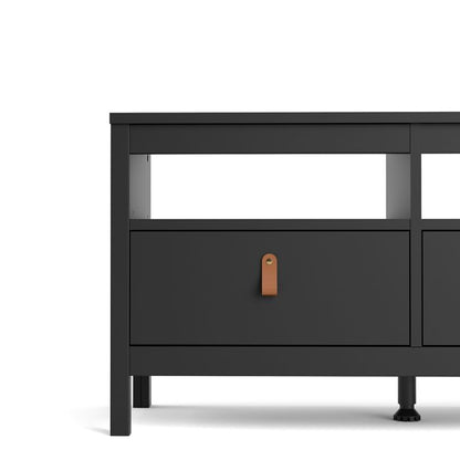 Barcelona TV Unit 3 Drawers in Matt Black