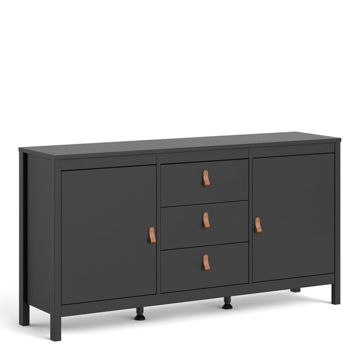 Barcelona Sideboard 2 Doors 3 Drawers in Matt Black