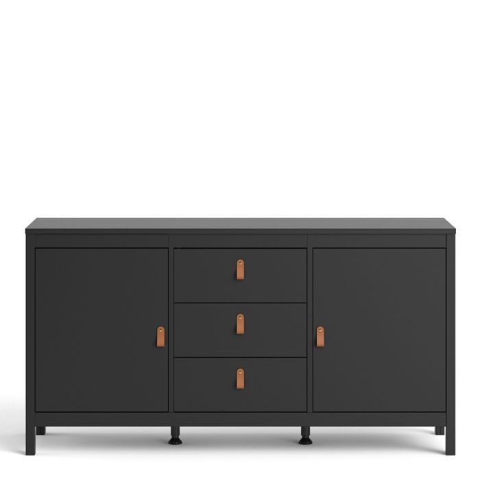 Barcelona Sideboard 2 Doors 3 Drawers in Matt Black