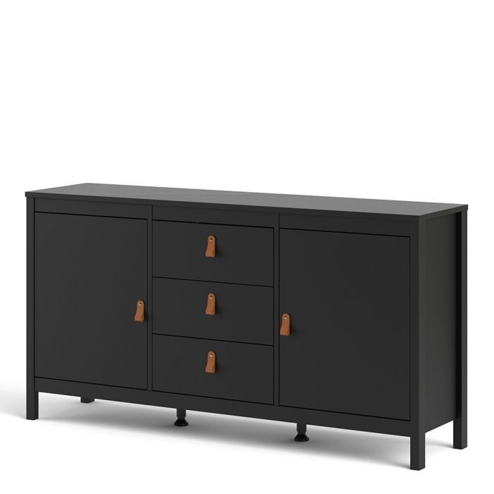 Barcelona Sideboard 2 Doors 3 Drawers in Matt Black