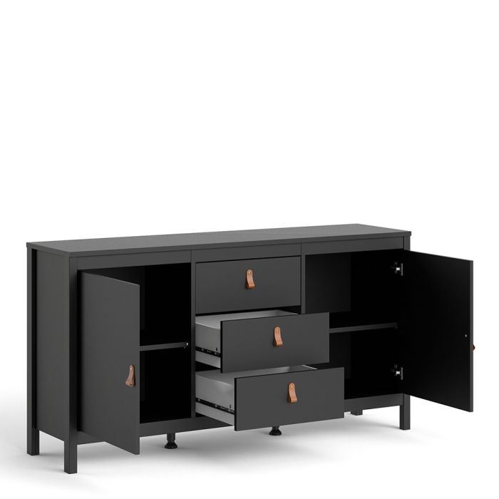 Barcelona Sideboard 2 Doors 3 Drawers in Matt Black