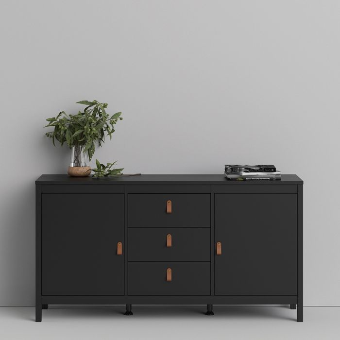 Barcelona Sideboard 2 Doors 3 Drawers in Matt Black