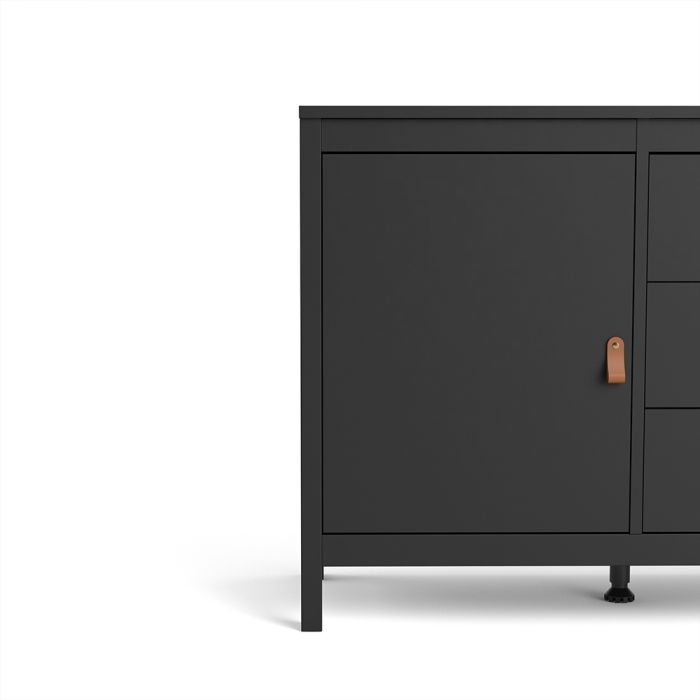 Barcelona Sideboard 2 Doors 3 Drawers in Matt Black