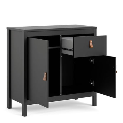 Barcelona Sideboard 2 Doors 1 Drawer in Matt Black