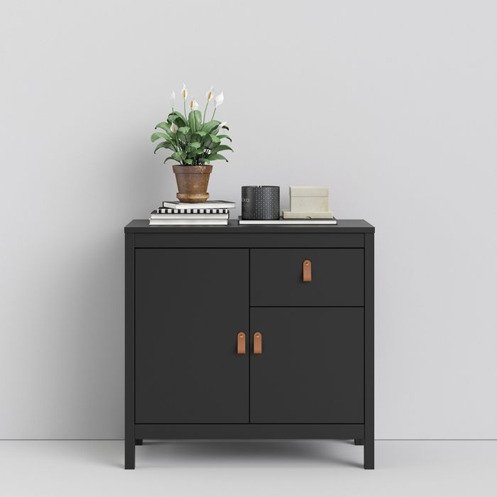 Barcelona Sideboard 2 Doors 1 Drawer in Matt Black