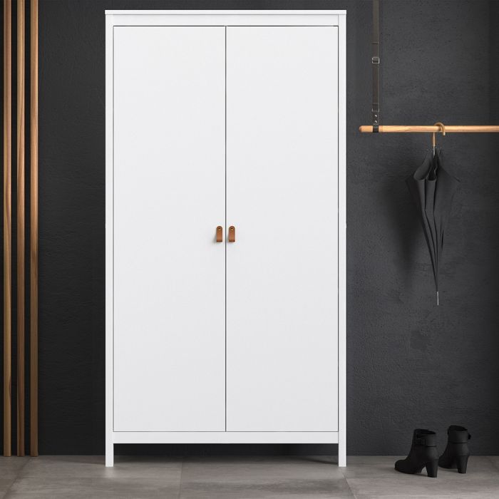 Barcelona Wardrobe with 2 Doors in White