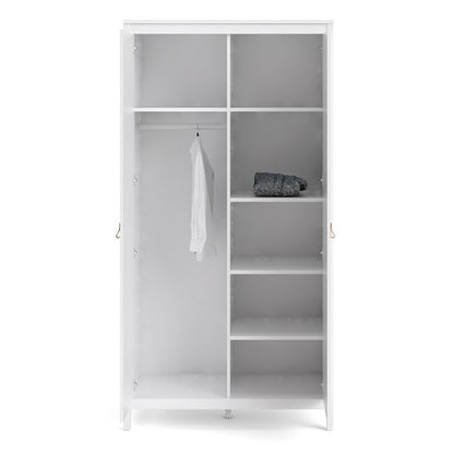 Barcelona Wardrobe with 2 Doors in White