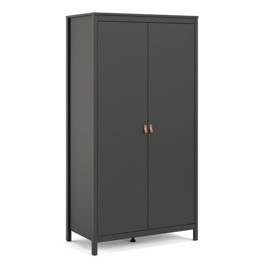 Barcelona Wardrobe with 2 Doors in Matt Black