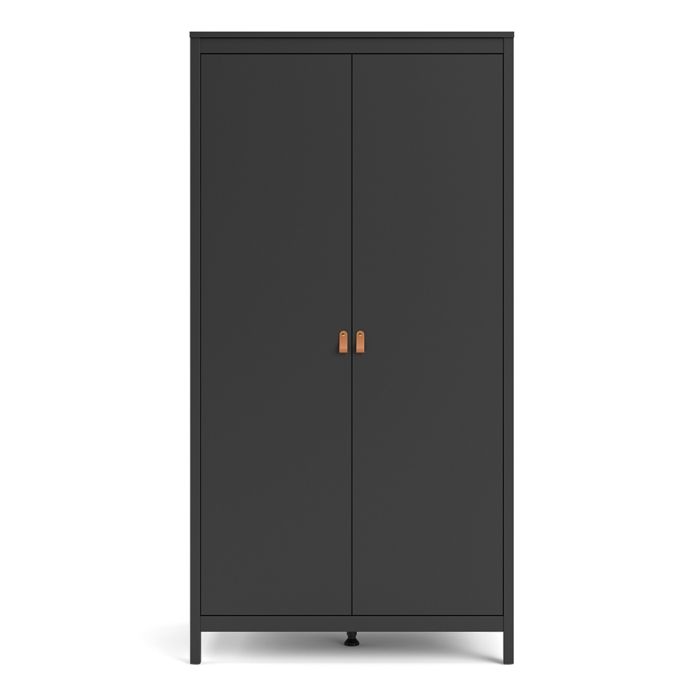 Barcelona Wardrobe with 2 Doors in Matt Black