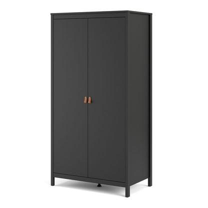 Barcelona Wardrobe with 2 Doors in Matt Black