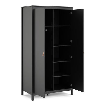 Barcelona Wardrobe with 2 Doors in Matt Black