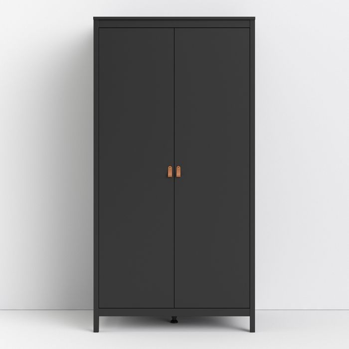 Barcelona Wardrobe with 2 Doors in Matt Black