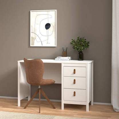 Barcelona Desk 3 Drawers in White