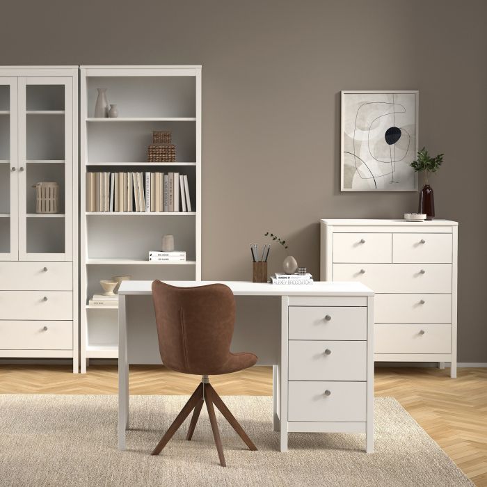 Barcelona Desk 3 Drawers in White