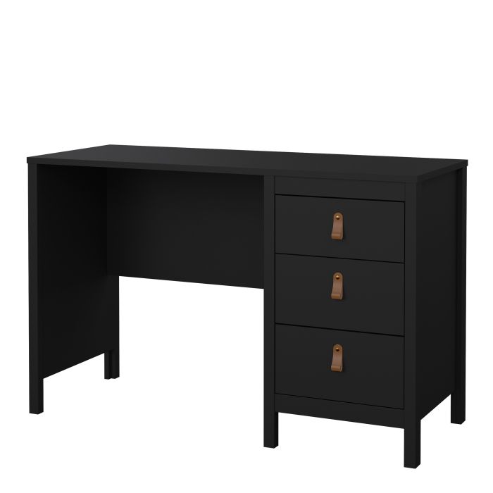 Barcelona Desk 3 Drawers in Matt Black