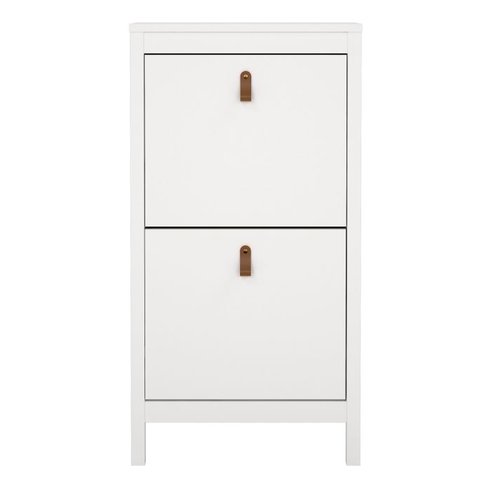 Barcelona Shoe Cabinet 2 Flip Down Doors in White