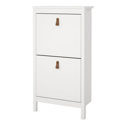 Barcelona Shoe Cabinet 2 Flip Down Doors in White