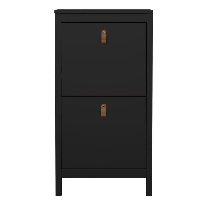 Barcelona Shoe Cabinet 2 Flip Down Doors in Matt Black