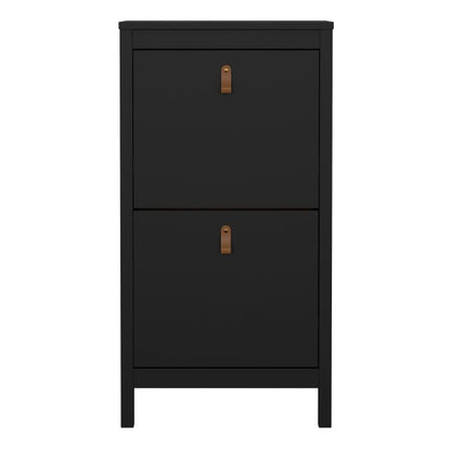 Barcelona Shoe Cabinet 2 Flip Down Doors in Matt Black