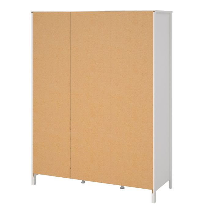 Madrid  Wardrobe with 2 Doors 1 Mirror Door 2 Drawers White