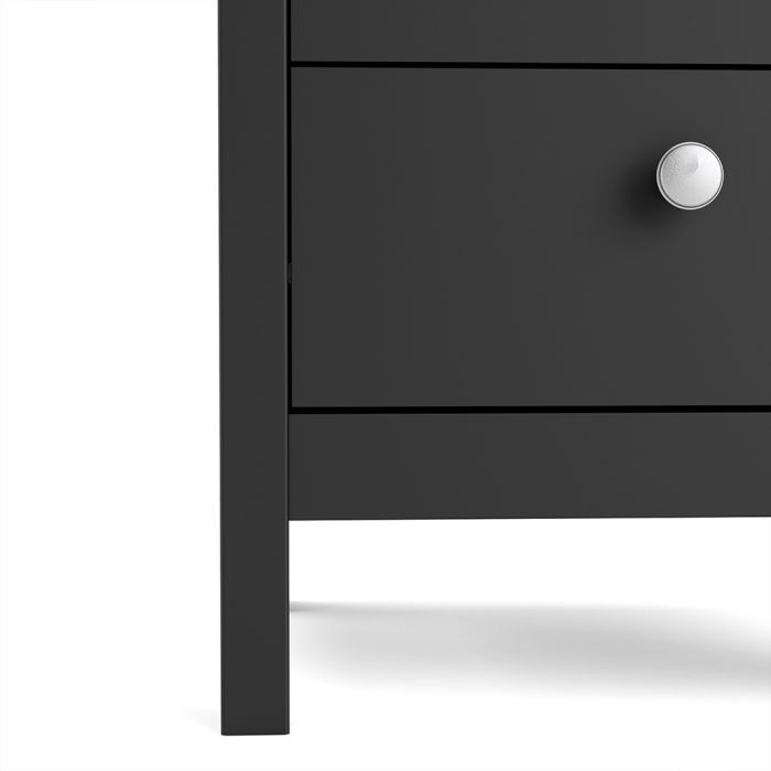 Madrid Bedside Table 2 Drawers in Matt Black