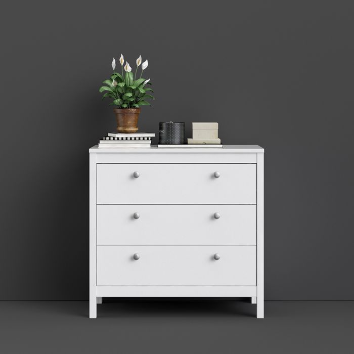 Madrid Chest 3 Drawers in White