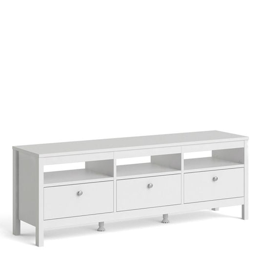 Madrid TV Unit 3 Drawers in White