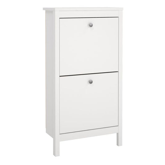 Madrid Shoe Cabinet 2 Flip Down Doors White