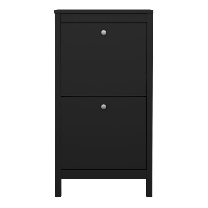 Madrid Shoe Cabinet 2 Flip Down Doors Matt Black