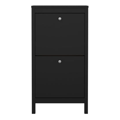 Madrid Shoe Cabinet 2 Flip Down Doors Matt Black