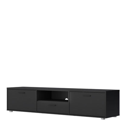 Media TV Unit with 2 Doors 1 Drawer 177cm Black