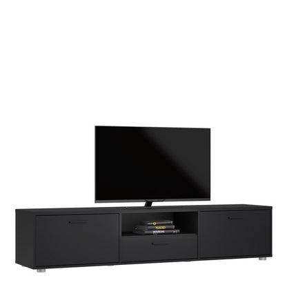 Media TV Unit with 2 Doors 1 Drawer 177cm Black