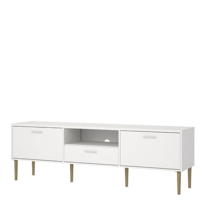 Media TV Unit with 2 Doors 1 Drawer in White