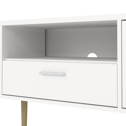 Media TV Unit with 2 Doors 1 Drawer in White