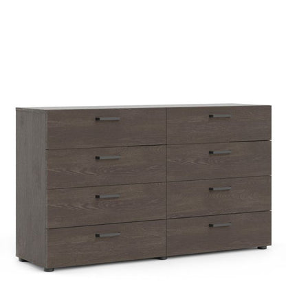 Dallas Double Dresser 8 Drawers in Rovere Gessato Dark Oak