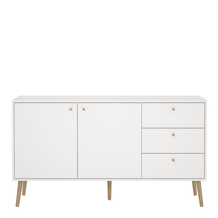 Cumbria Sideboard 2 Doors + 3 Drawers White