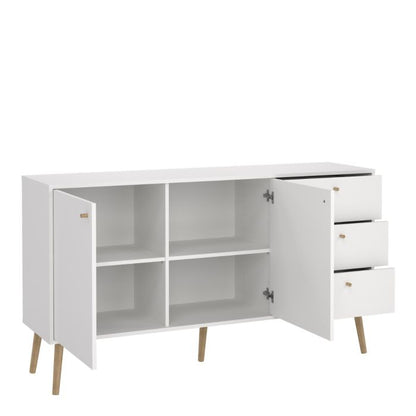 Cumbria Sideboard 2 Doors + 3 Drawers White