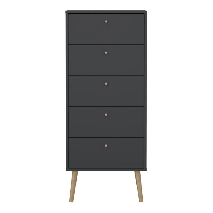 Cumbria Chest 5 Drawers Dark Grey