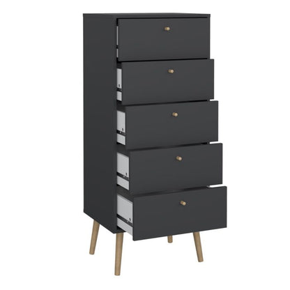 Cumbria Chest 5 Drawers Dark Grey