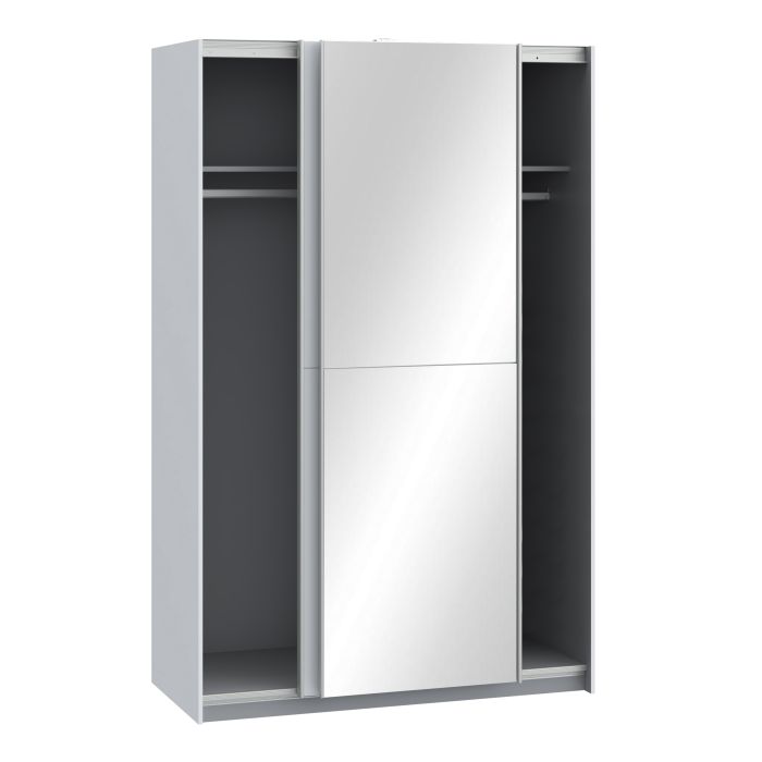 Babetta 2 Door Sliding Wardrobe in Matt White with Mirrored Door